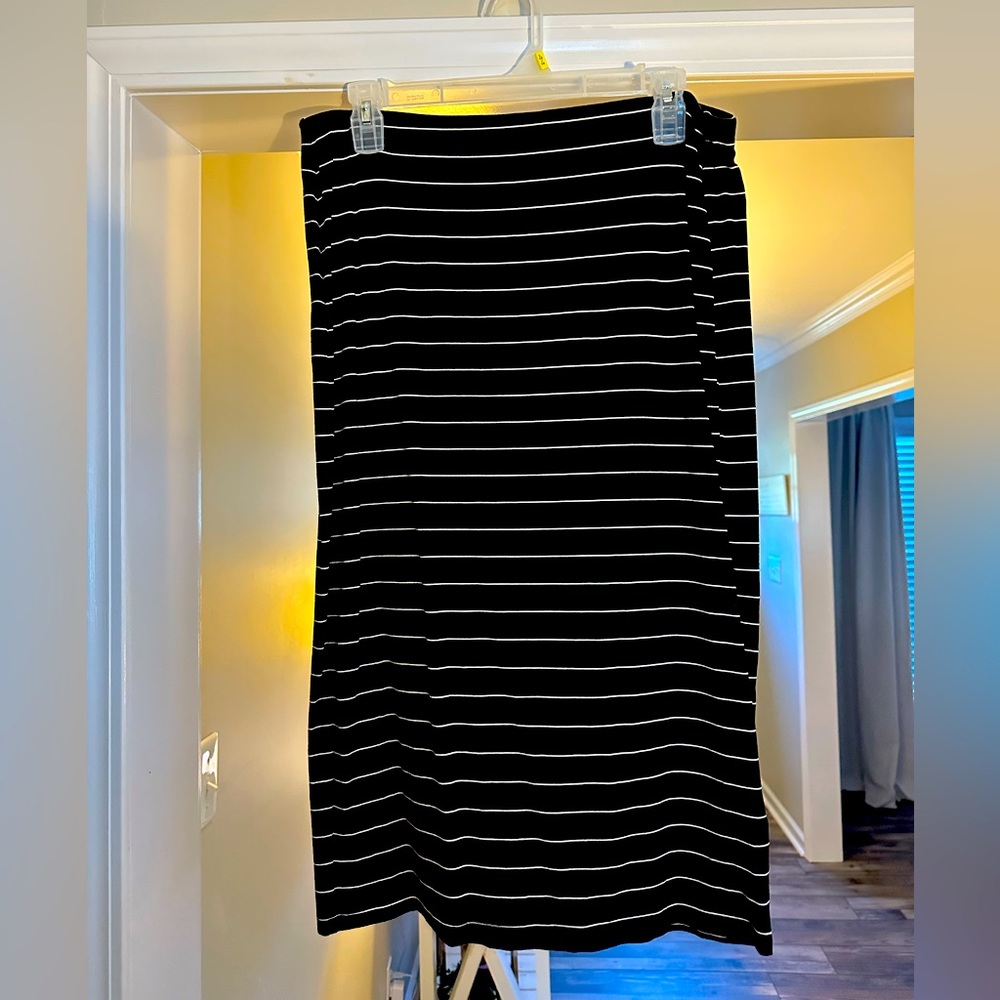 Black and white striped skirt